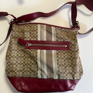 Coach Red and Tan Crossbody Bag